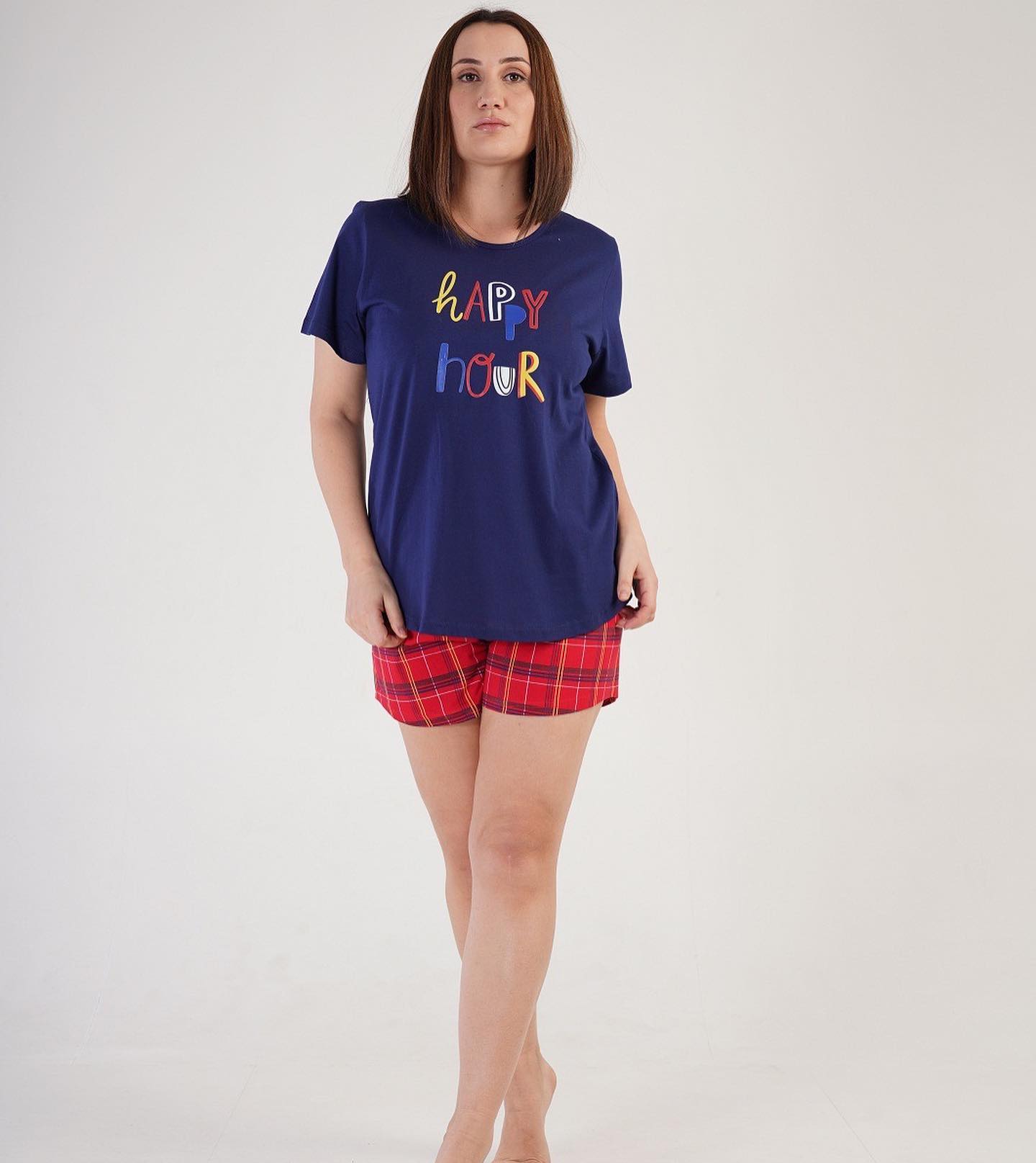 Set tricou cu pantaloni scurți MĂRIMI MARI art.52340 - imagine 3