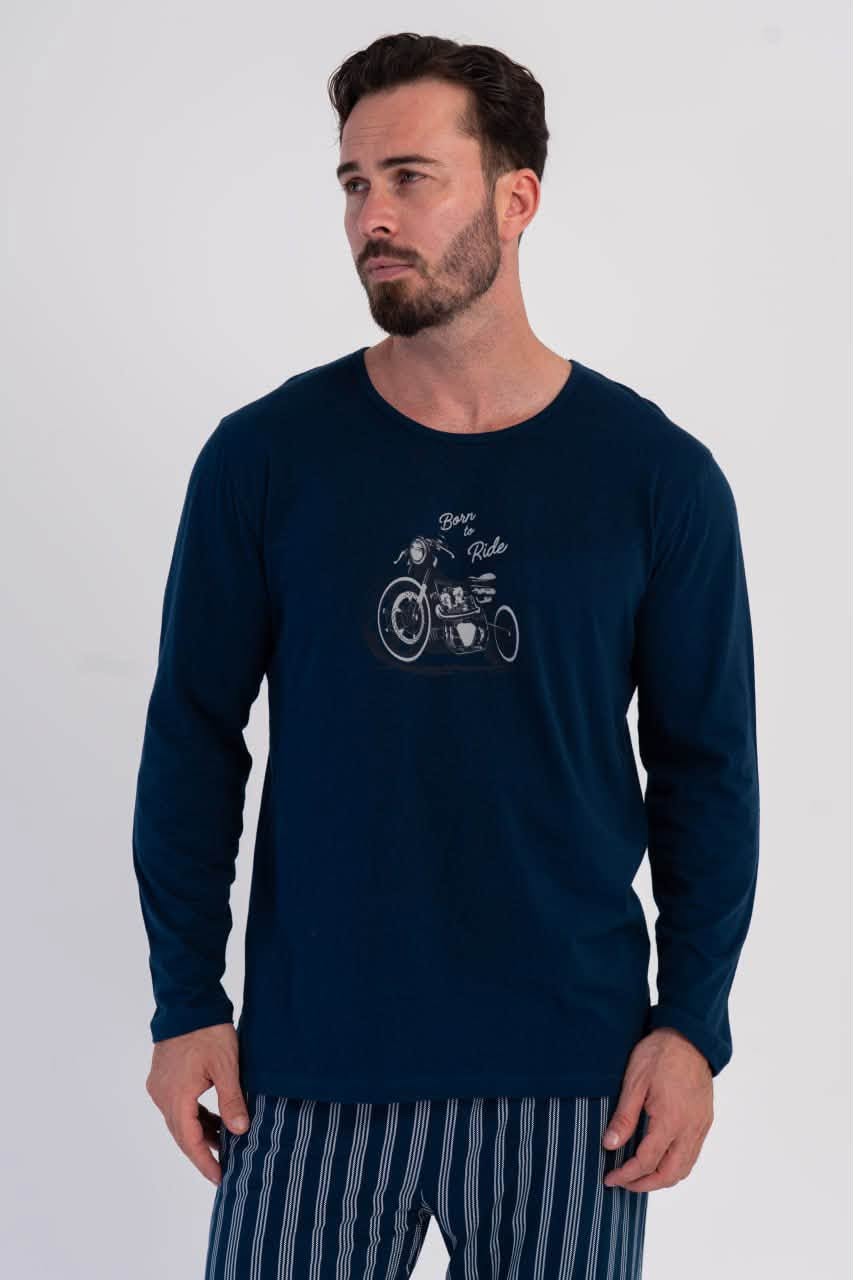 Pijama barbati din bumbac art.96580 - imagine 5