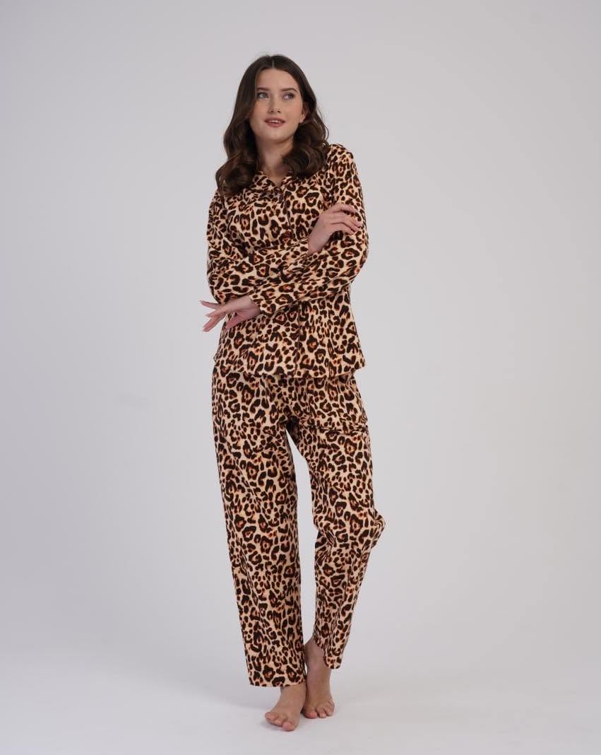 Pijama dama flanela leopard art.399620 - imagine 5
