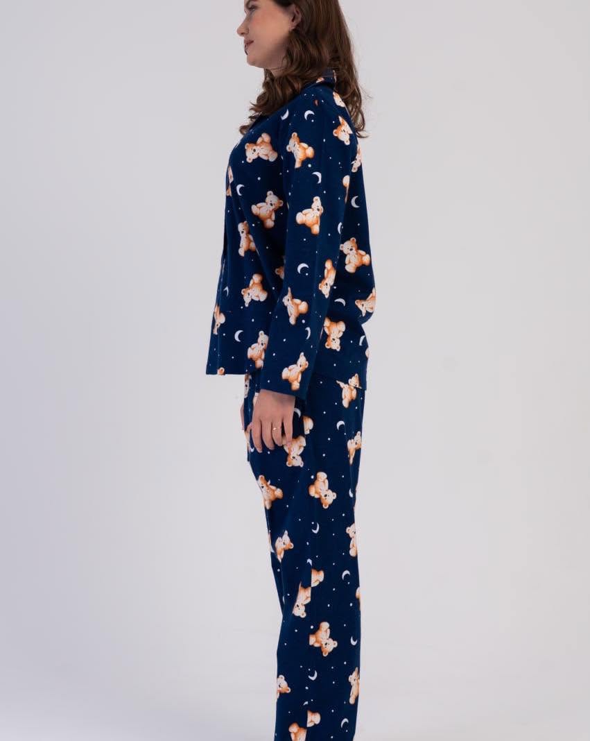 Pijama dama flanela bumbac ursuleti art.398620 - imagine 4