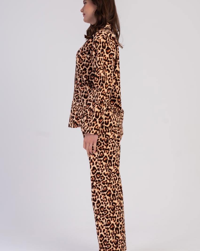 Pijama dama flanela leopard art.399620 - imagine 4
