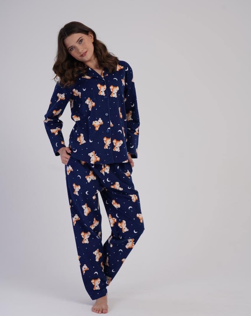 Pijama dama flanela bumbac ursuleti art.398620 - imagine 5