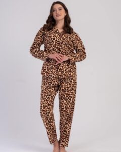 Pijama dama flanela leopard art.399620
