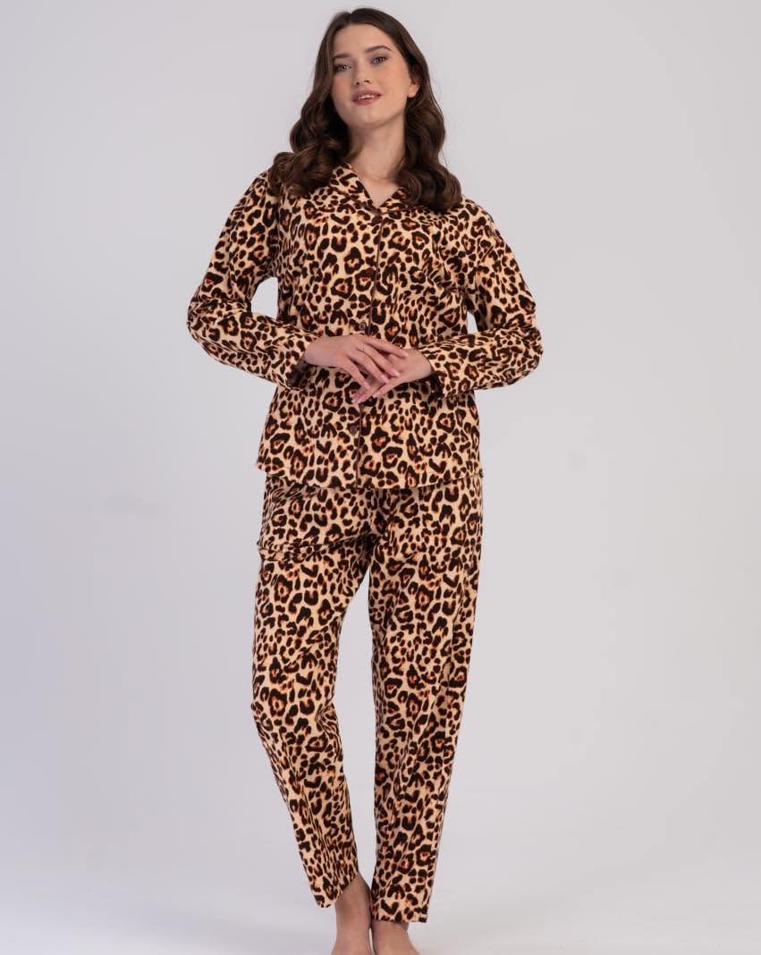 Pijama dama flanela leopard art.399620