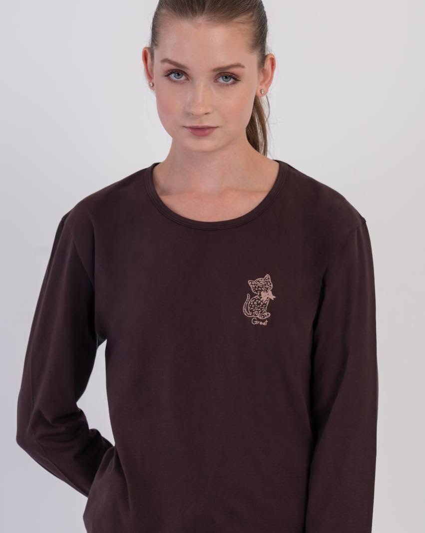 Pijama dama bumbac maro leopard art.402500 - imagine 9